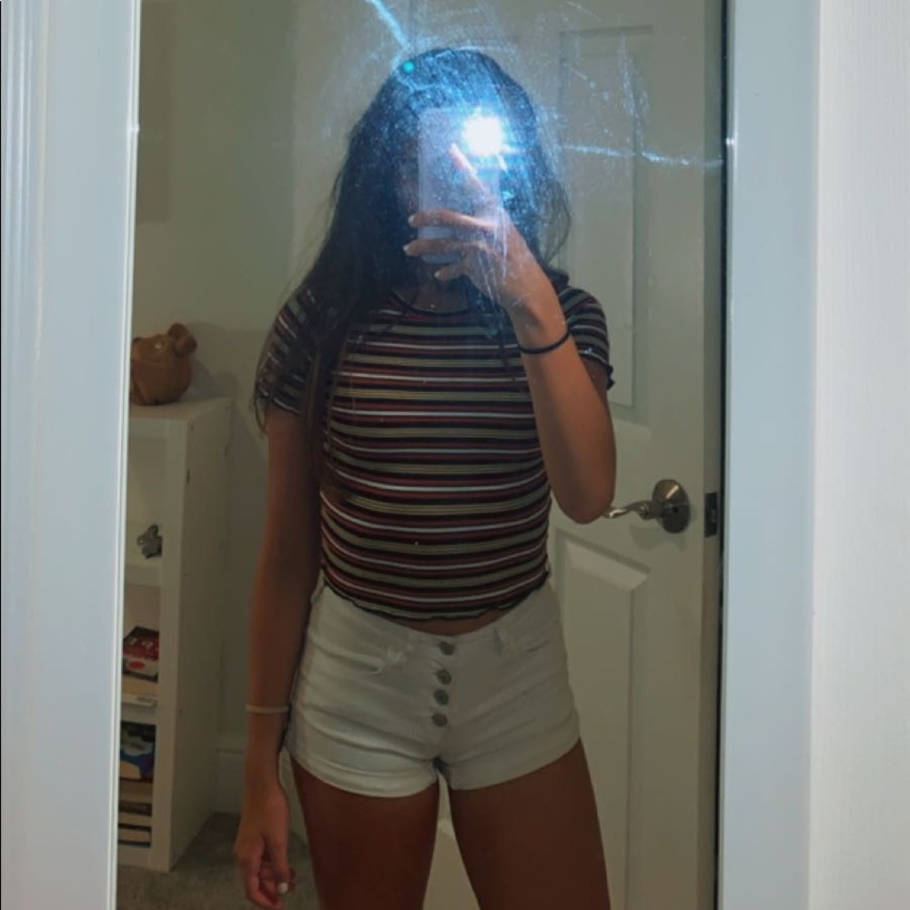 Striped Ribbed Crop Top